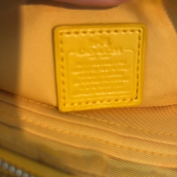 Coach Double zip wallet  6.5”w x 4”h pebbled leather  goldenrod yellow  wristlet - Picture 11 of 15